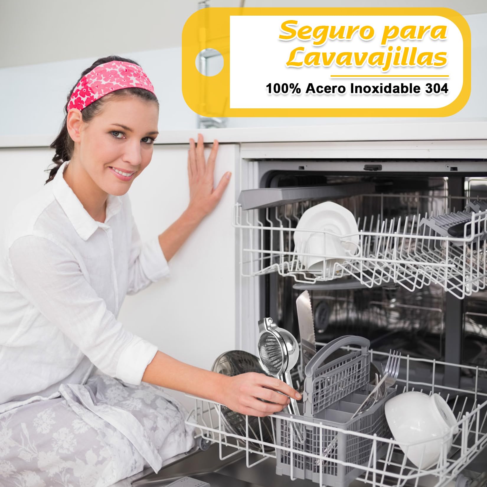 Lechin Exprimidor manual - Exprimidor de mano con un diámetro de 8,5 cm- Exprimidor de mano de limón de acero inoxidable 304, LP001