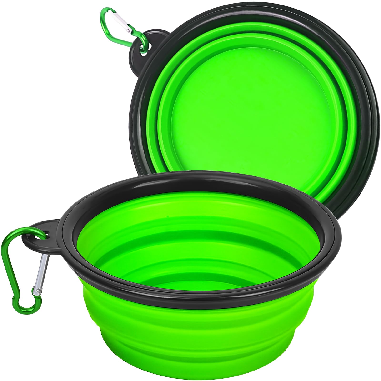 Kazazoo Foldable Dog Travel Bowls with Clasp for Traveling Hiking Walking Collapsible Dog Bowls Expandable Silicone Food Water Travel Bowl for Small