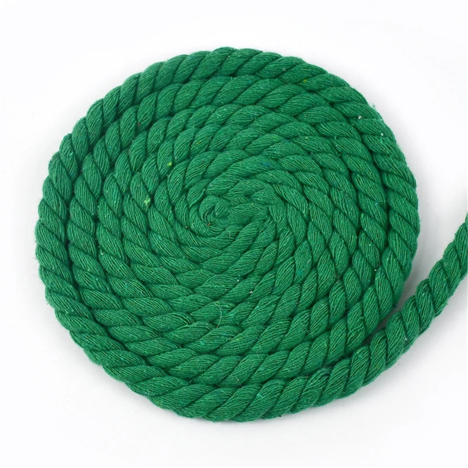 Twisted Cotton Cord 2Meters 5-20mm 3 Shares Macrame Cotton Rope Strap Braided Twisted Cord DIY Decoration Ropes Bag Craft Cords(GrassGreen,5mm-2Meters)
