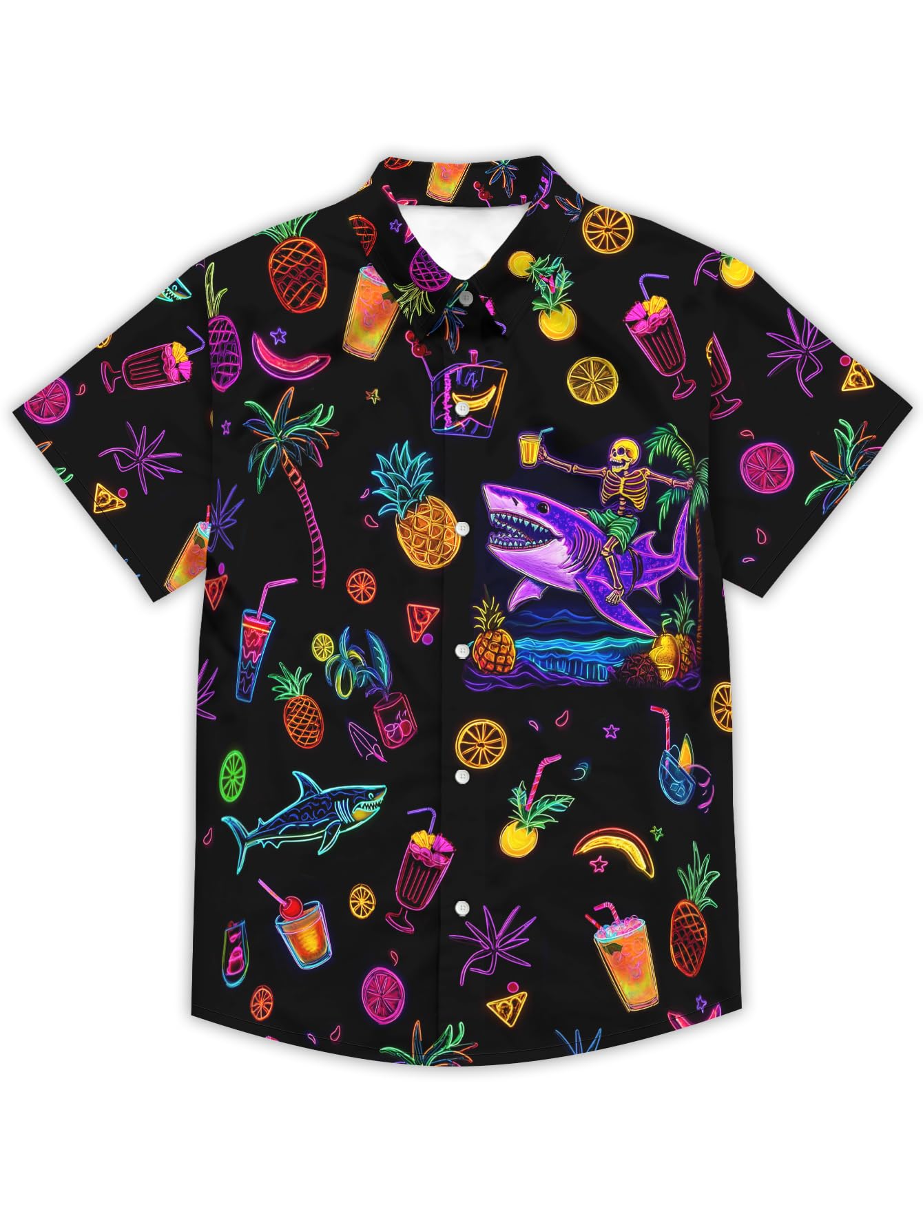 Boy's Funny Hawaiian Shirt Tropical Beach Casual Summer Shirt Short Sleeve Button Down Tops Unisex 4-14 Years