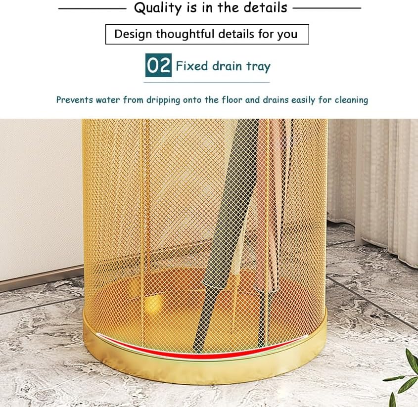 Umbrella Storage Rack - Metal Round Stand for Indoor or Outdoor Entryway, Hallway, or Office Use