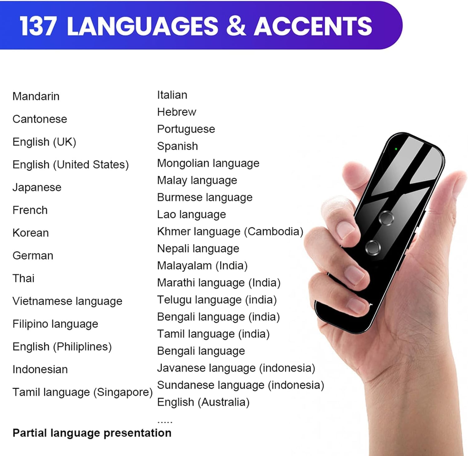 Amazon.com: Portable Language Translator, Real Time AI Voice