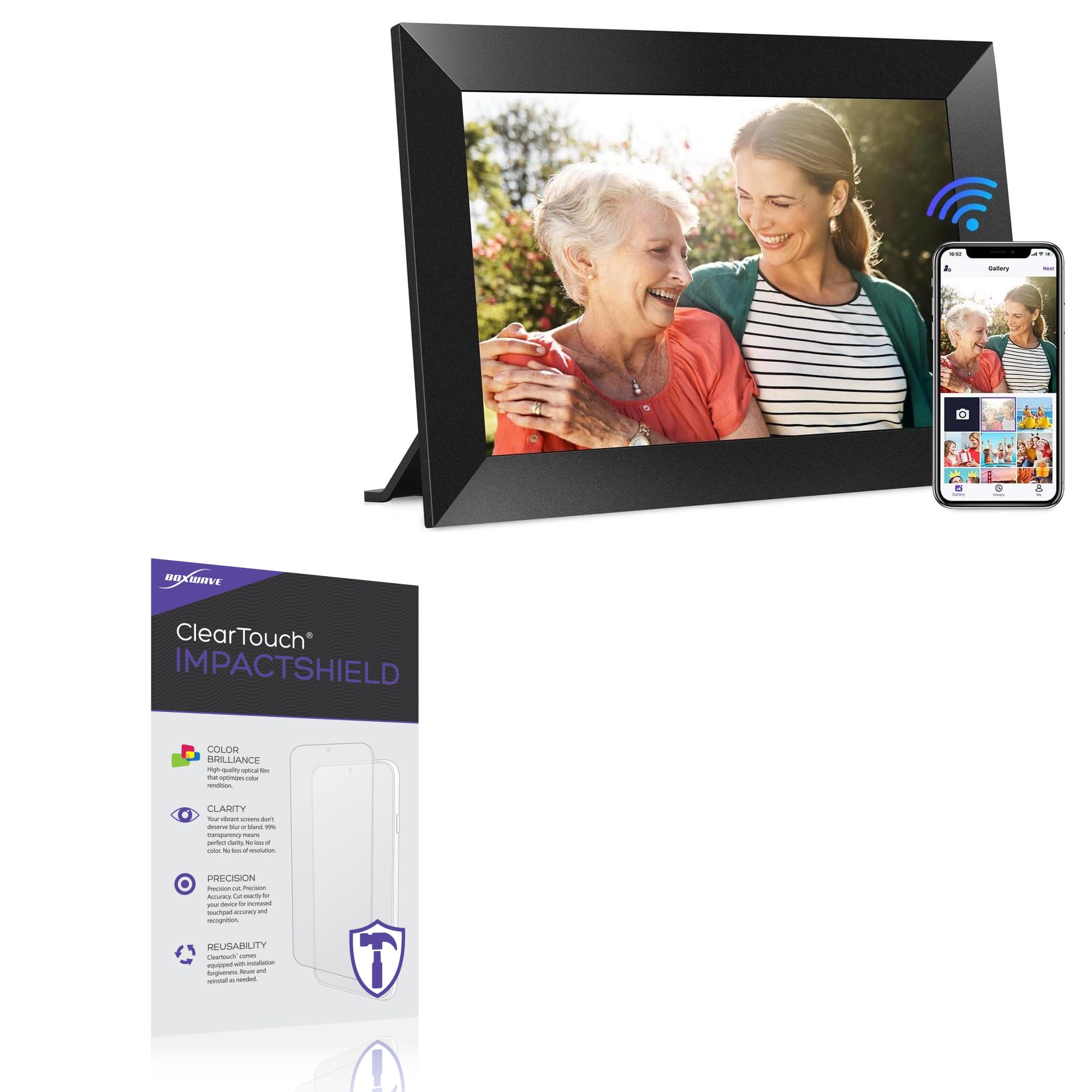 BoxWave Screen Protector Compatible with Fangor Digital Picture Frame (10.1in) - ClearTouch ImpactShield (2-Pack), Impenetrable Screen Protector Flexible Film