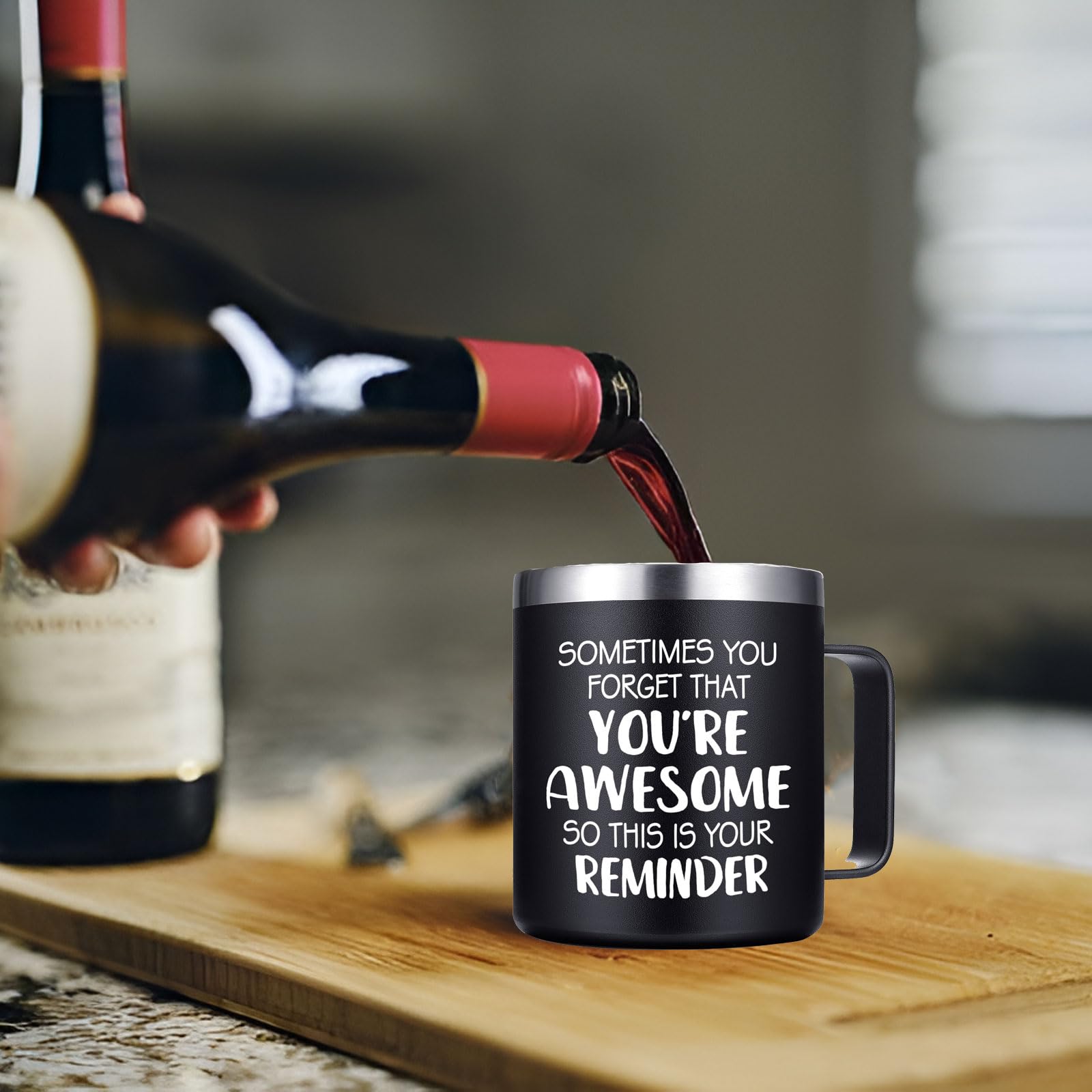 Abledn Regalos inspiradores de Navidad para hombres – Sometimes You Forget You're Awesome Taza de café, divertidos regalos de cumpleaños para el día del padre para él, marido, papá, novio, 14 onzas,