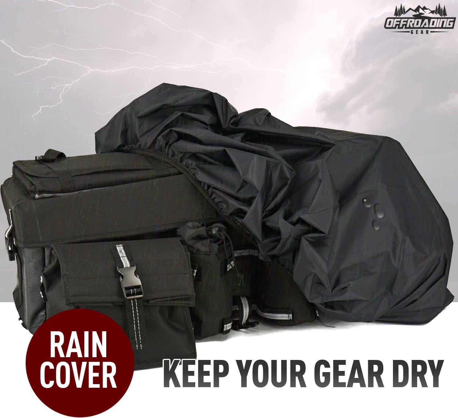 🔥 Hot Deals Offroading Gear ATV/Quad Rear Rack Bag with Rain Cover and Insulated Cooler Bags, Black