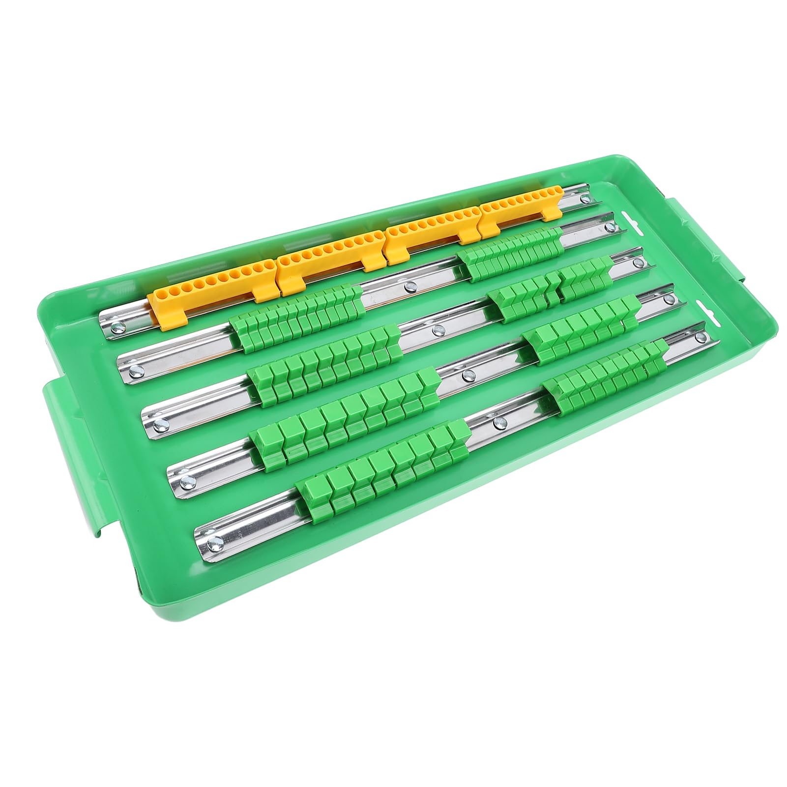 Prigionieri di Trasmissione Regolabili 'Organizzatore a Cricchetto Portatile, Vassoio a Presa Magnetica, Organizzatore Set di Socket Portatili, Presa Multifunzionale con Binario in Alluminio e