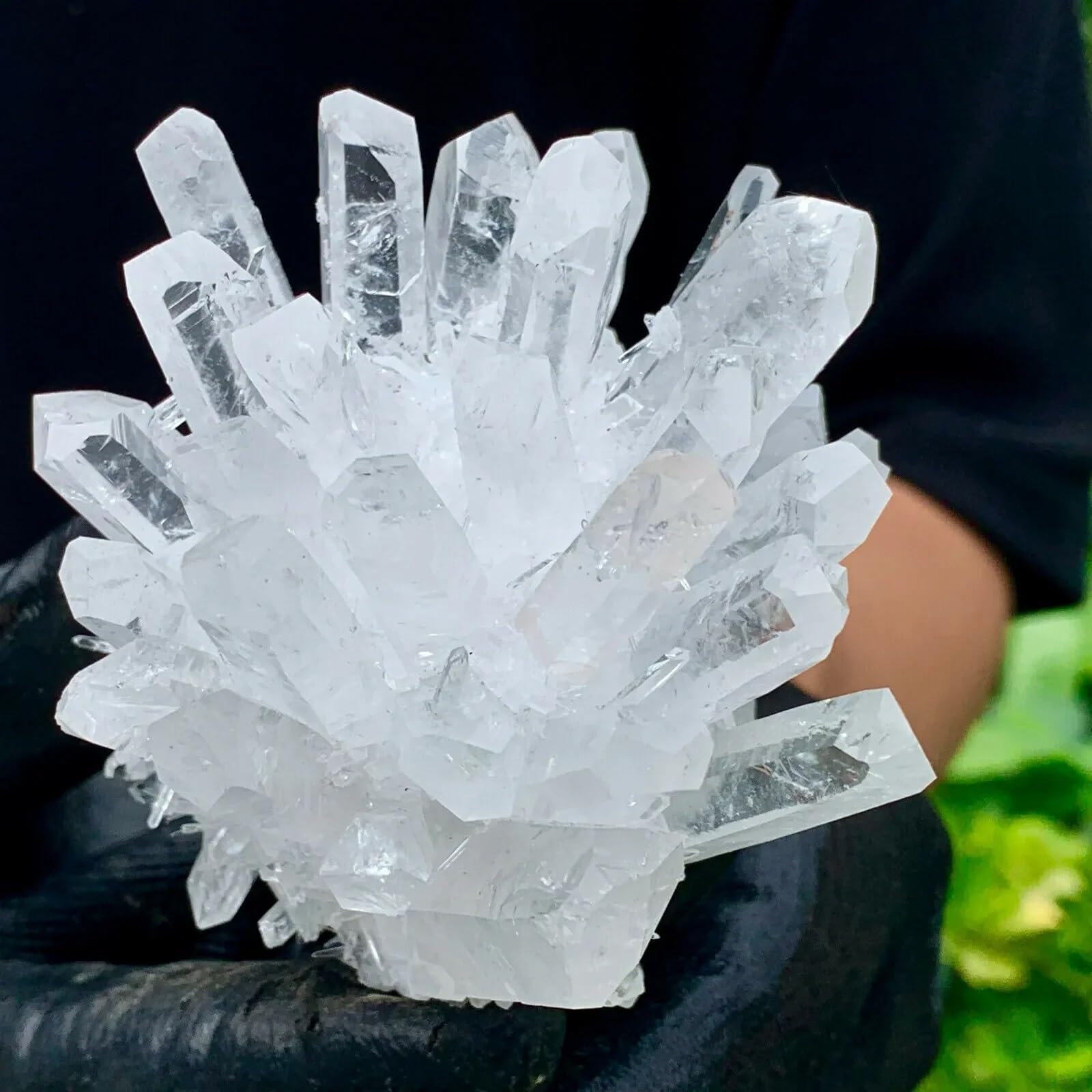Ornements en Cristal Amas de Cristaux de Quartz fantôme Blanc, échantillons minéraux, guérison Reiki Beau Cristal(450-500g)