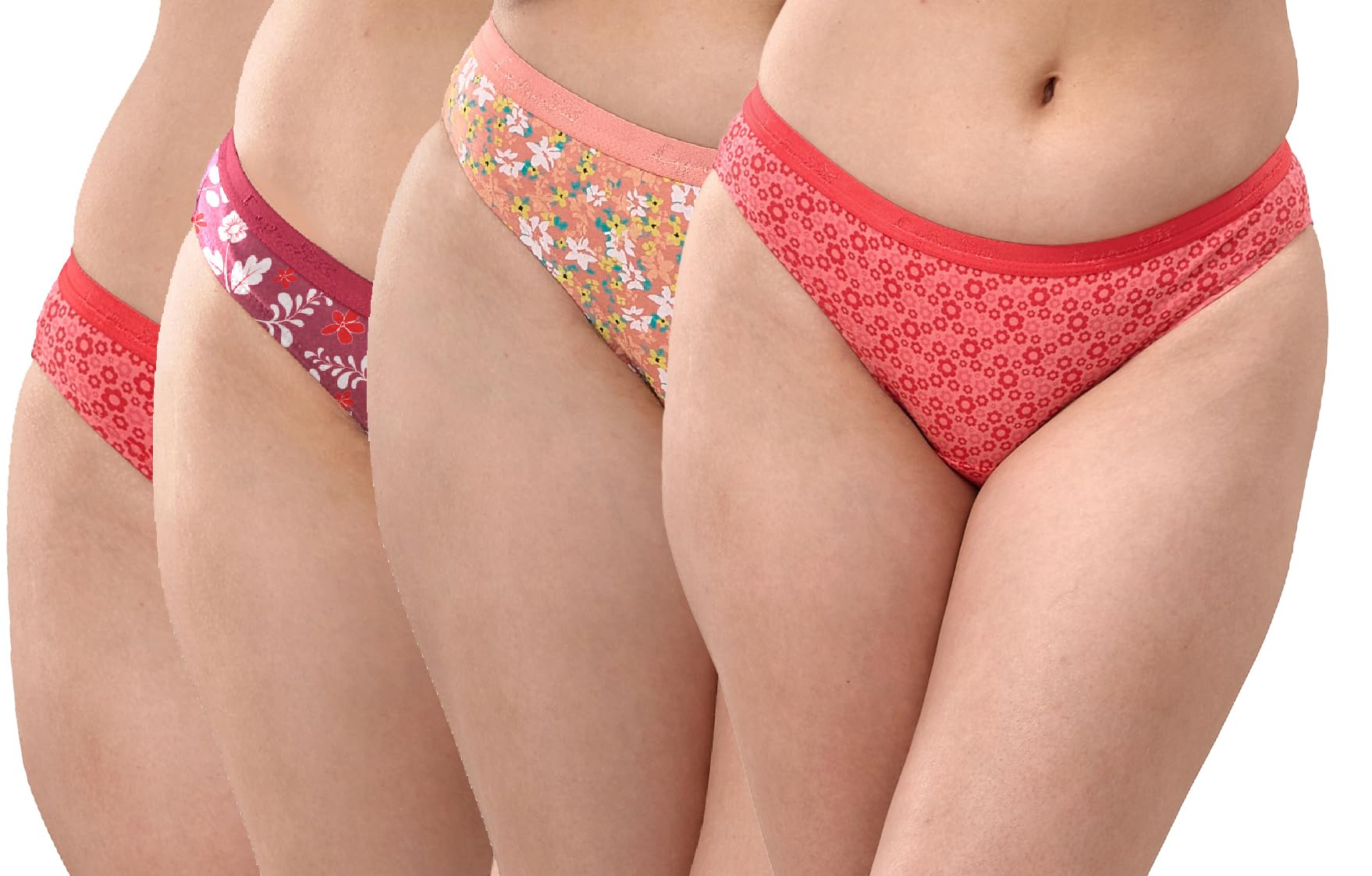 Women's Cotton Pack of 4 Snug fit Floral Panty-image-44