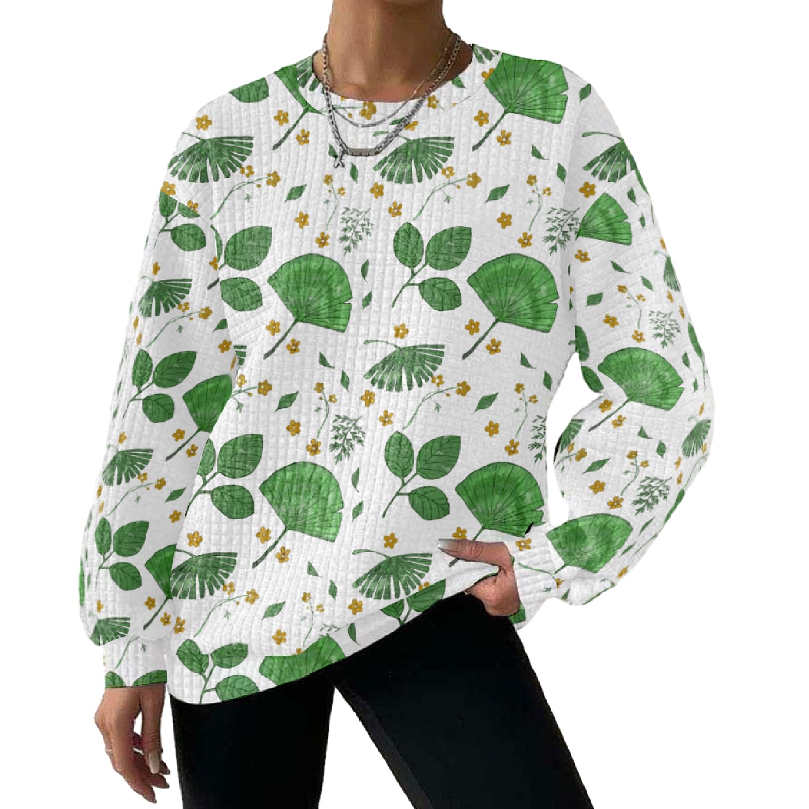 Womens Pullover Sweatshirts Long Sleeve Crewneck Sweatshirts For Women Vintage Floral Casual Pullover Fall Tops