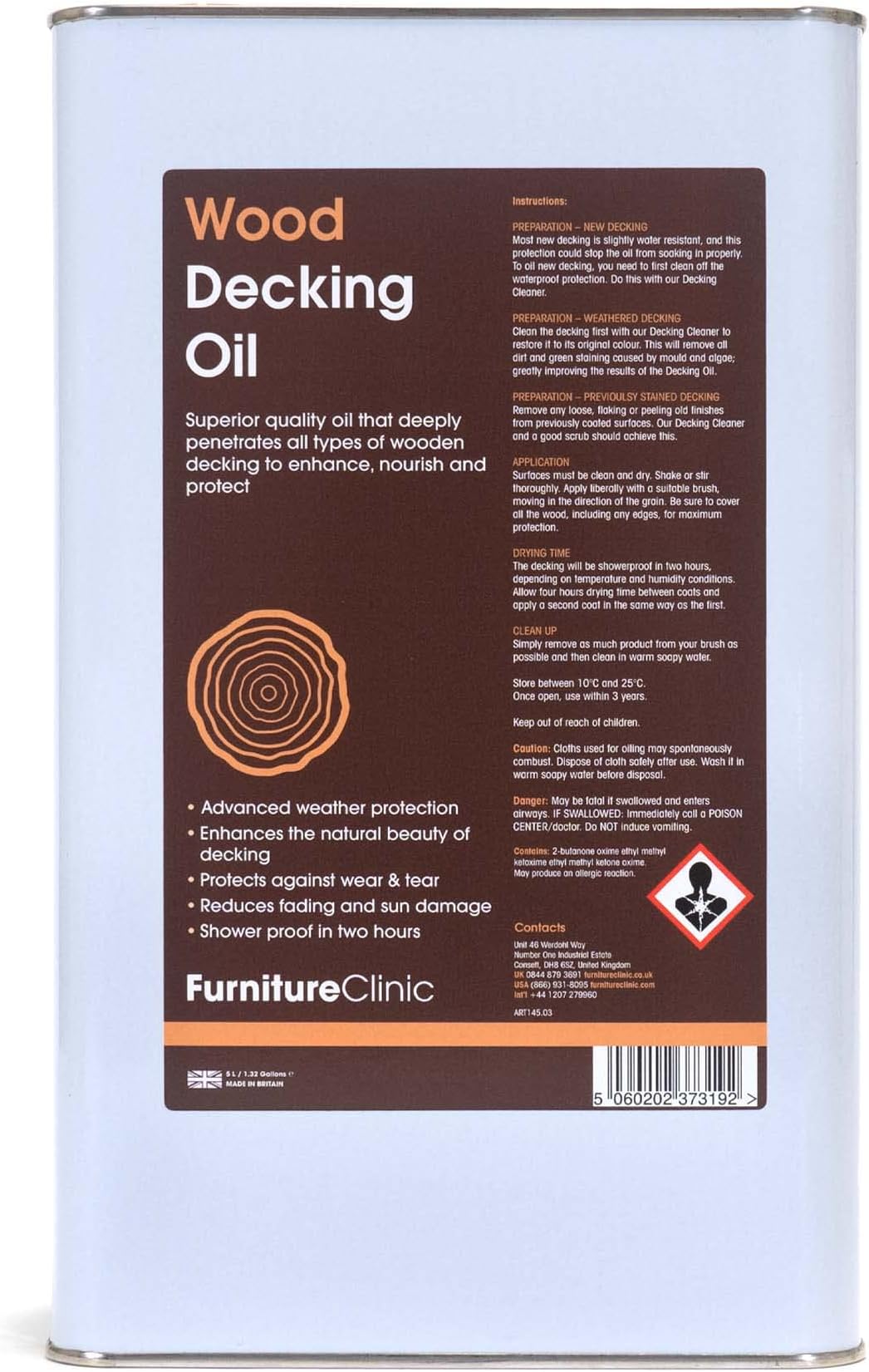Ultimate Decking Oil Natural 5L [37297] Amazon.co.uk DIY & Tools