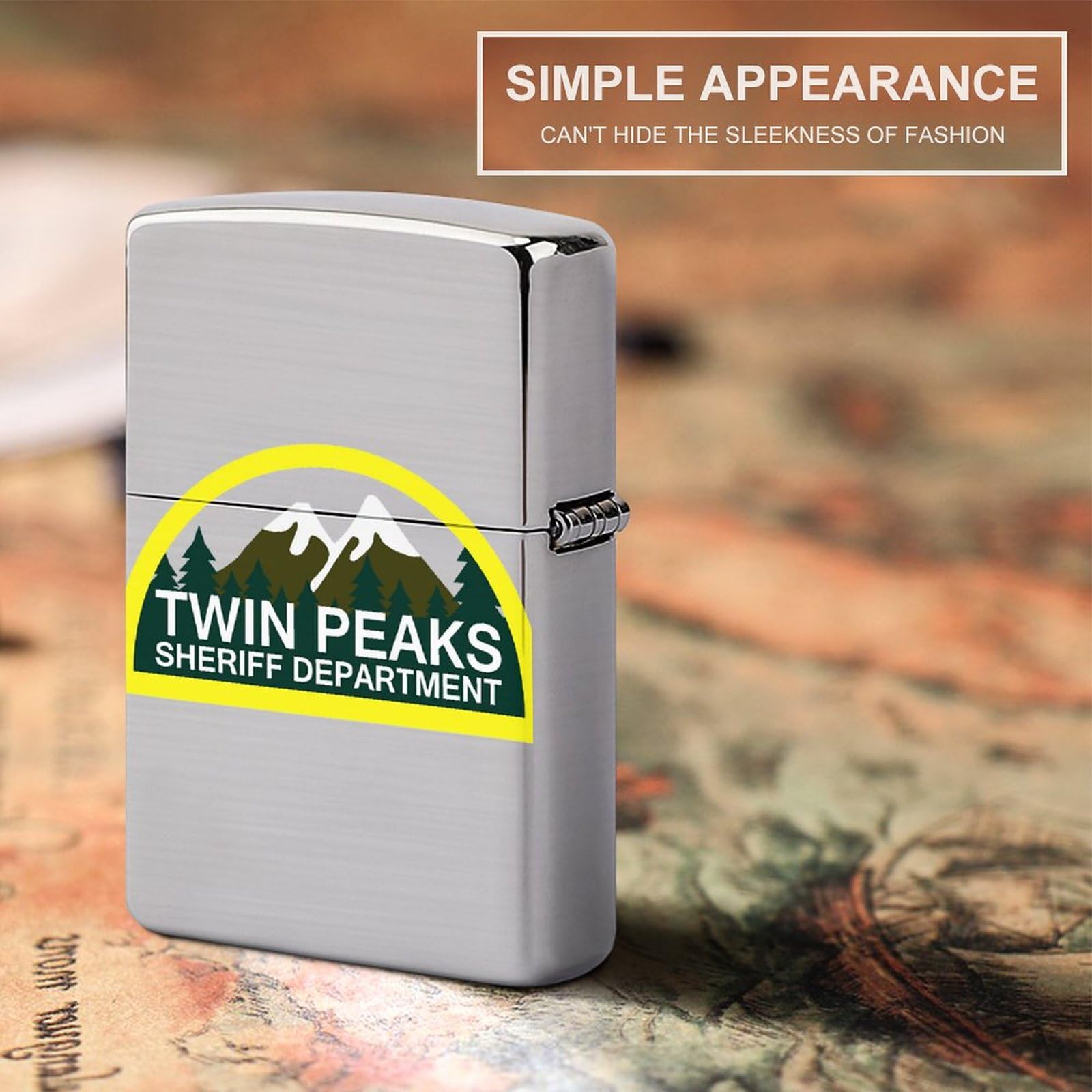 Amazon.co.jp: Twin Peaks Logo Men's Two-Sided Printed Zippo Case