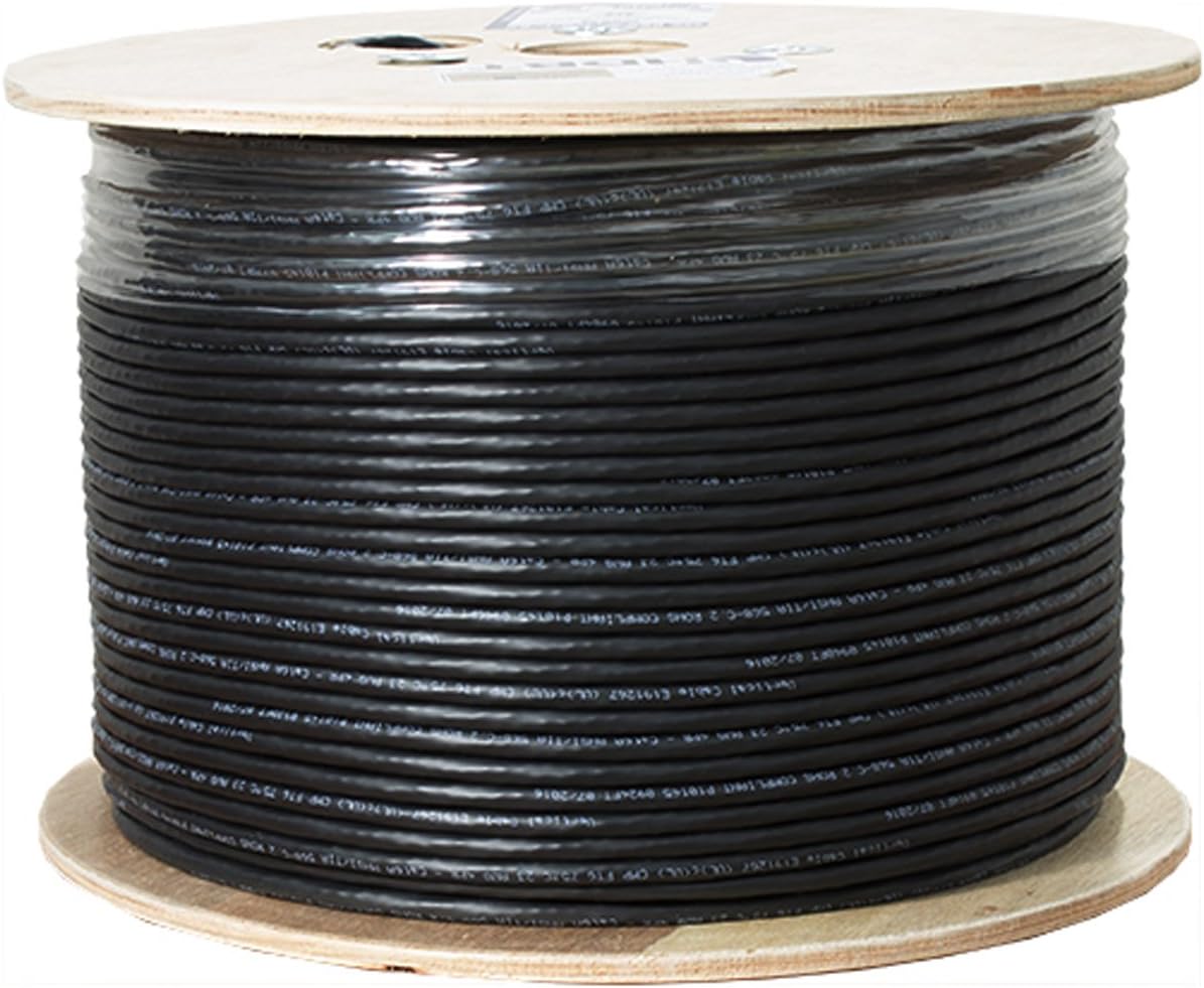 Vertical Cable Cat6A 10G, UTP, 23AWG, Solid Bare Copper, Plenum, 1000ft, Bulk Ethernet Cable, White