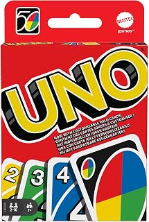 UNO - Classic Colour & Number Matching Card Game - 112 Cards - Customizable & Erasable Wild - Special Action Cards Included - Gift for Kids 7+, W2087