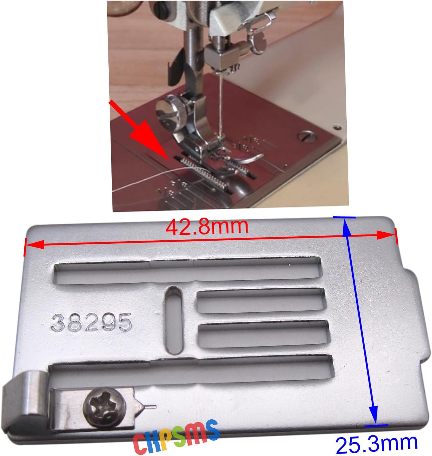 CKPSMS Brand -1PCS Needle Plate #KM38295 Compatible with/Replacement for Kenmore Brand 158.10500,158.10600,158.16600, 158.17600, 158.19400,158.19460,158.19470