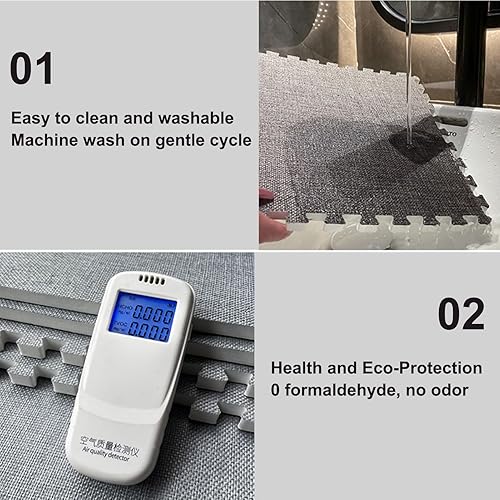 Miniatura 3 de Azulejos de alfombra entrelazados, tapetes de espuma esponjosa, alfombra de área de felpa entrelazada, alfombra de juego suave para dormitorio,