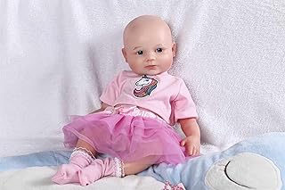 SERENDOLL 17 inch Realistic Full Silicone Baby Doll,Lifelike Reborn Baby Dolls, Toy, and Collectible.Bald Girl 033