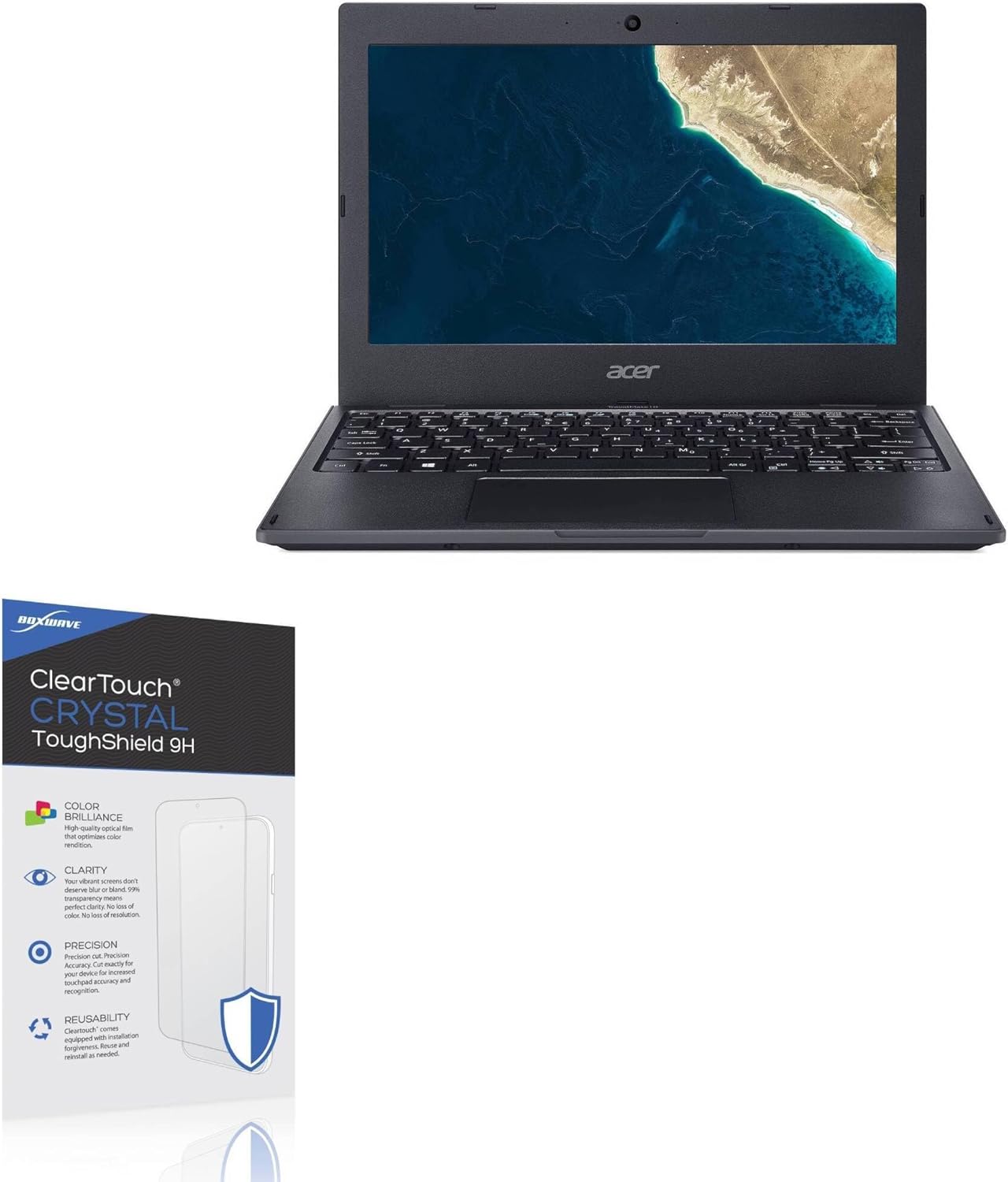 BoxWave Screen Protector Compatible With Acer TravelMate B1 (TMB118-M) - ClearTouch Crystal ToughShield 9H (2-Pack), Clear 9H Tough Flexible Film Screen Protector