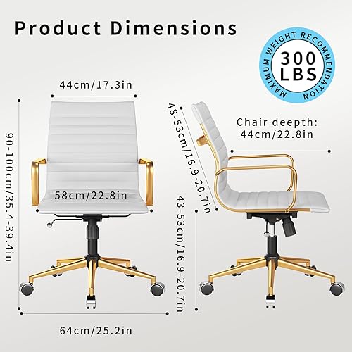 Miniatura 38 de Silla de oficina giratoria con reposabrazos y ruedas, cómodo asiento ajustable para juegos para adultos, silla de trabajo resistente para oficina en