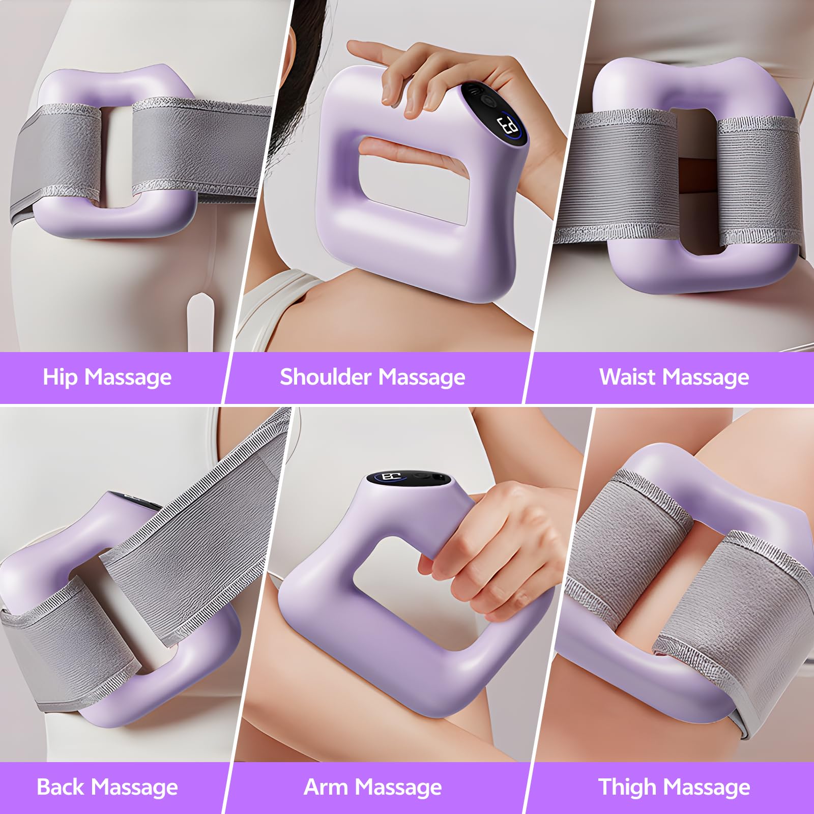 Anillo de fascia multifuncional de cuerpo entero, masajeador eléctrico de fascia con 5 intensidades y 3 frecuencias, vibración de alta frecuencia contra la celulitis para abdomen, piernas, espalda con