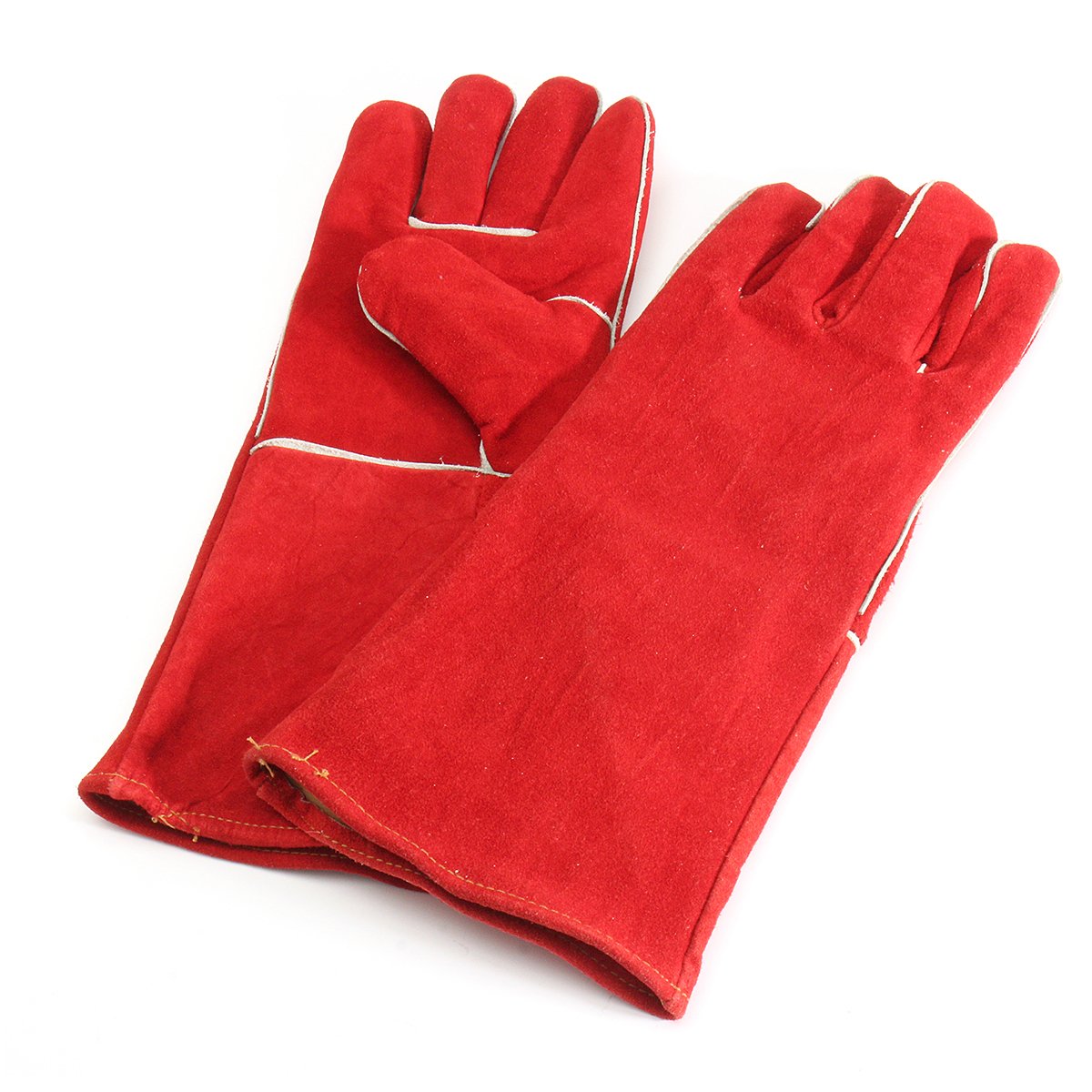 MJJEsports Woodburner Guantes Soldadores De Largo Forrados Guanteletes Fuego Protección De La Estufa De Alta Temperatura Guantes De Soldadura