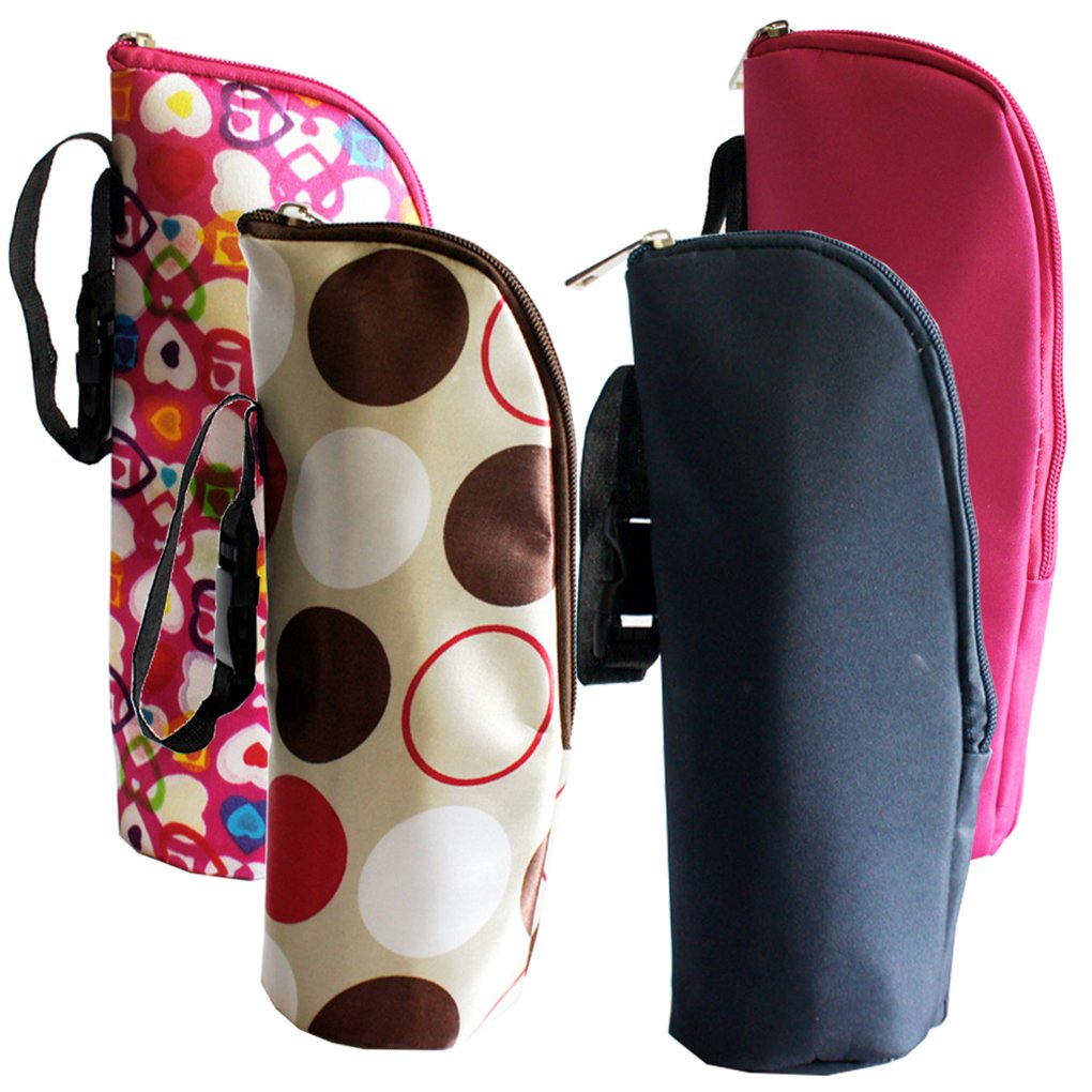 Sac Isotherme Biberon KLEHOPE - Lot De 2 - Isolation Lait Maternel - Portable Poussette - Noir Et Orange