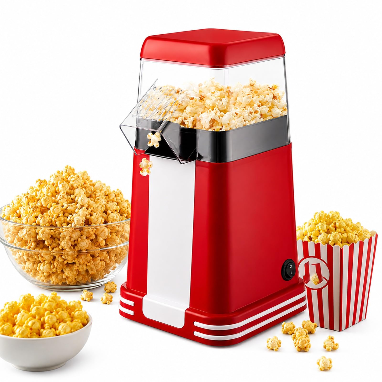 Máquina Rápida for Hacer Palomitas de Maíz con Aire Caliente Sin Aceite | Pequeña Máquina Eléctrica de Palomitas for Cine en Casa Entregando Bocadillos Sanos Frescos en Dos Minutos