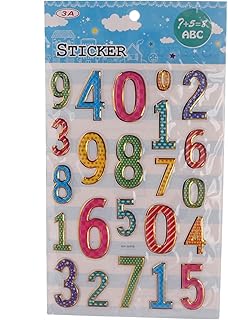 ستيكر لاصق بلاستيك بتصميم أرقام باللغة الإنجليزية للأطفال من ثري ايه، WX-004YS - 3A-5149، متعدد الألوان 10
