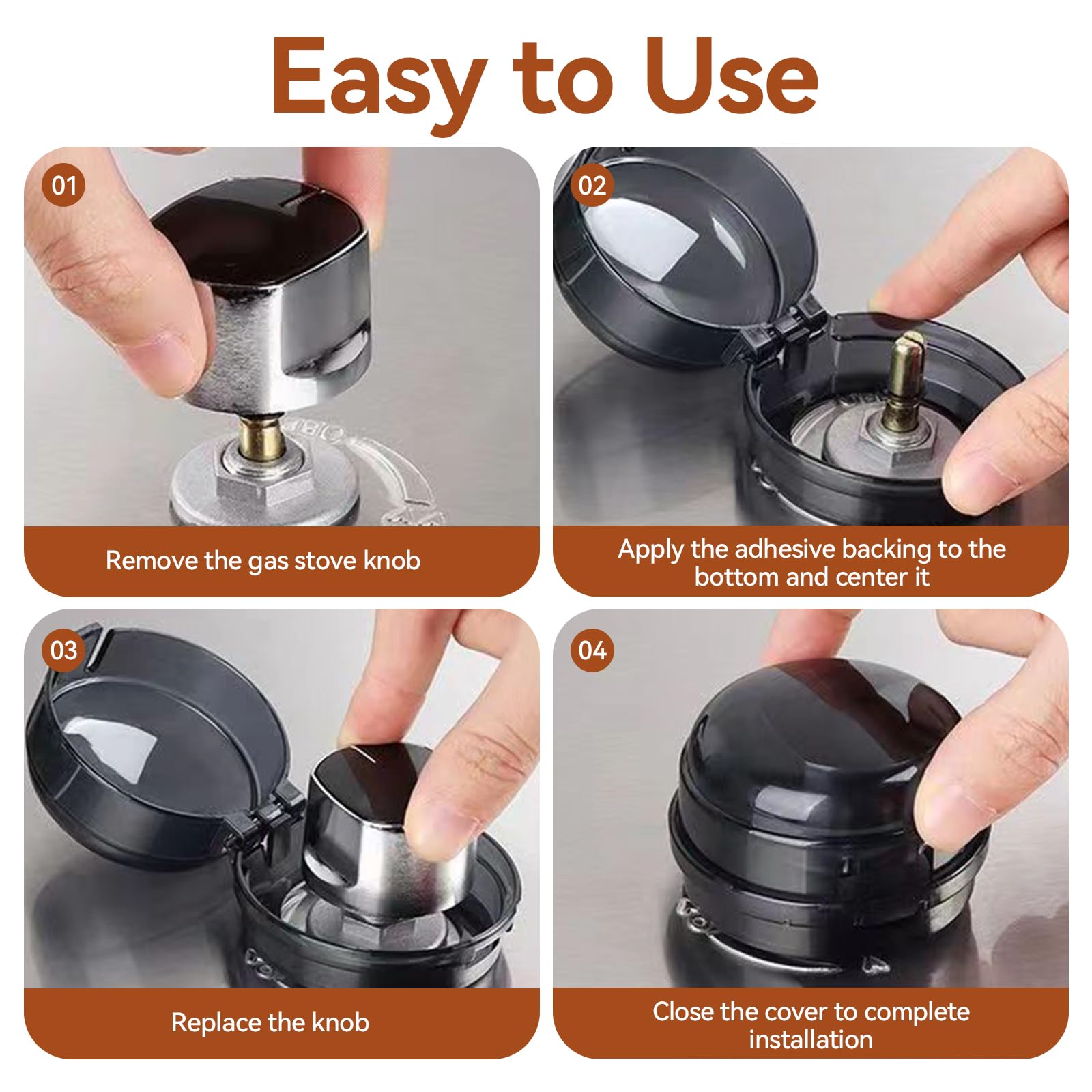 Cache-Boutons de Cuisinière Sécurité Enfant Autocollants Diamètre 4,9 cm Hauteur 4 cm Espacement 6,1 cm