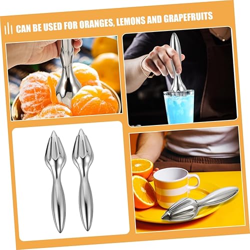 Miniatura 3 de ARTIBETTER 2Pcs Stainless Steel Manual Citrus Reamer Fruit Juicer with Ergonomic Design for Lemon Kiwi Orange Hand Press Juicer for Home Kitchen Bar