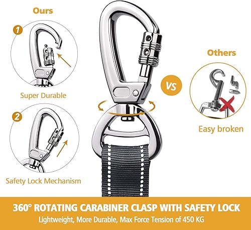 Miniatura 5 de Fashion&cool Correa resistente para perros especialmente grandes de hasta 150 libras, 4 a 6 pies, reflectante, para entrenamiento de perros,