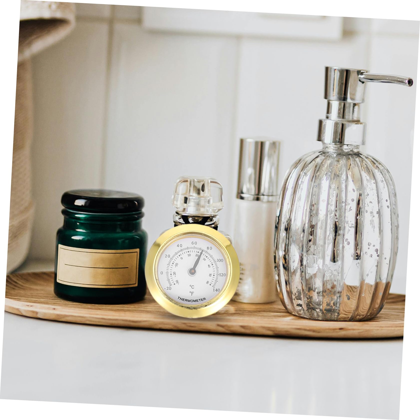 Cabilock Multifunctional Round Dial Thermometer Reusable Indoor Outdoor Temperature Gauge for Tea Jars Accurate Humidity Control Professional Design for Home and Garden