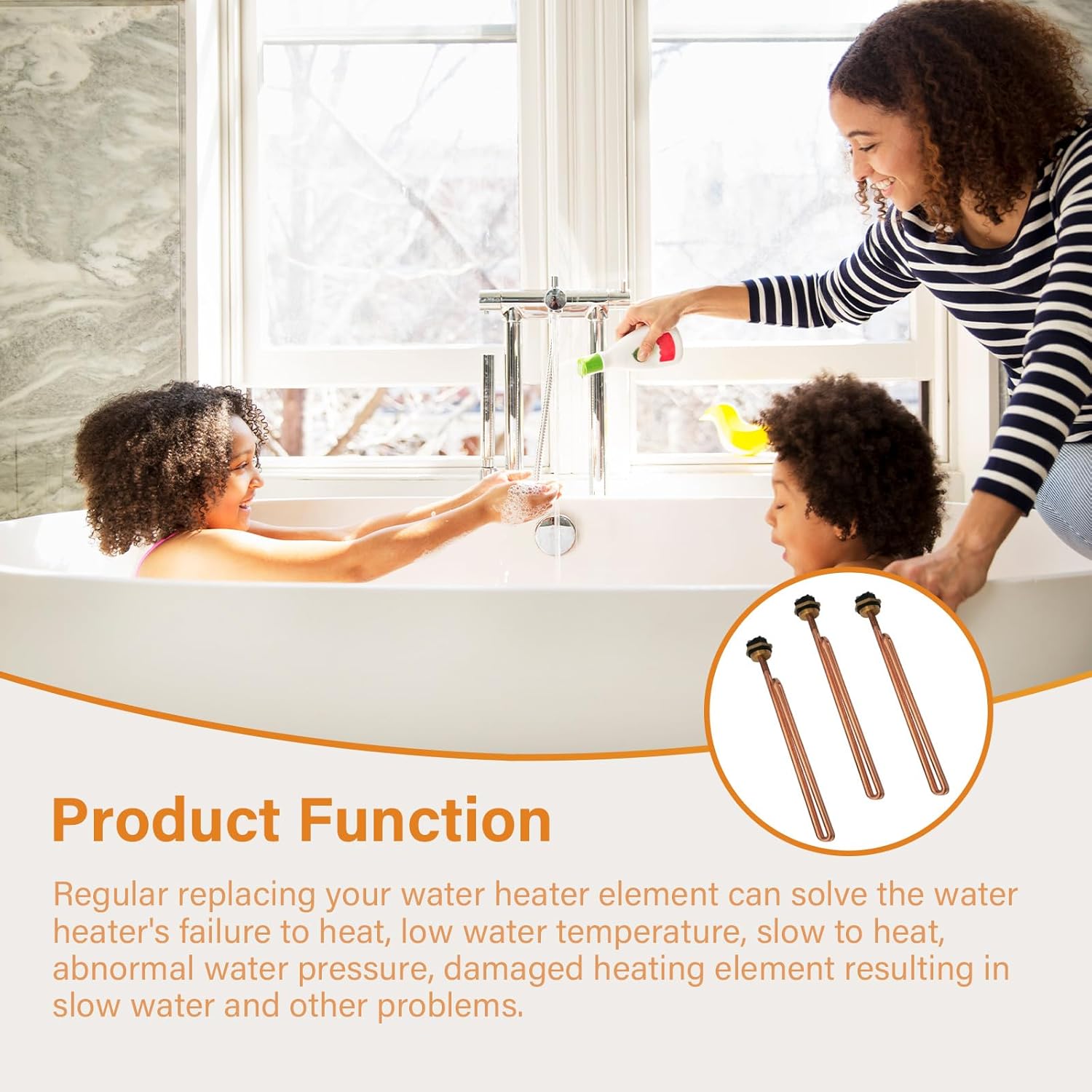 HE 90240 Heating Elements - Electric Hot Water Heater Elements Fits for Ecosmart ECO 18, 24, 27, 36 & Rheem RTEX-18, 24, 27 (3 Pack) - 9KW, 240V