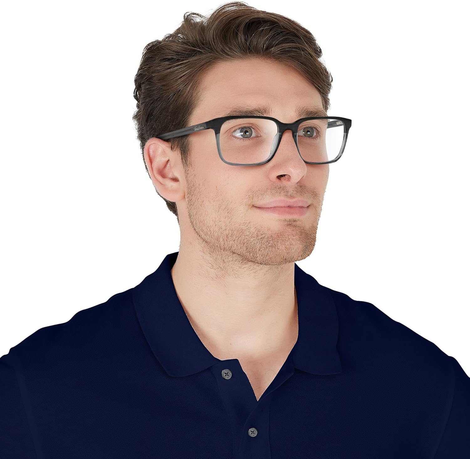 Brooks Brothers mens BB2033 Rectangular Prescription Eyewear Frames Grey Wood/Grey Transparent/Demo Lens 54 Millimeters image 7 of 7 B01NH34BZ7