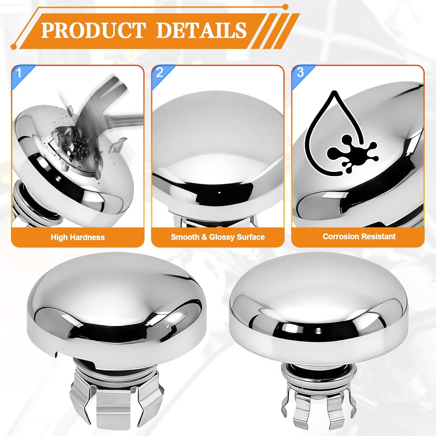 Chrome Front Axle Nut Caps Axle Covers + Skid Plate for Harley Touring, Road Glide, Street Glide 2024-2025