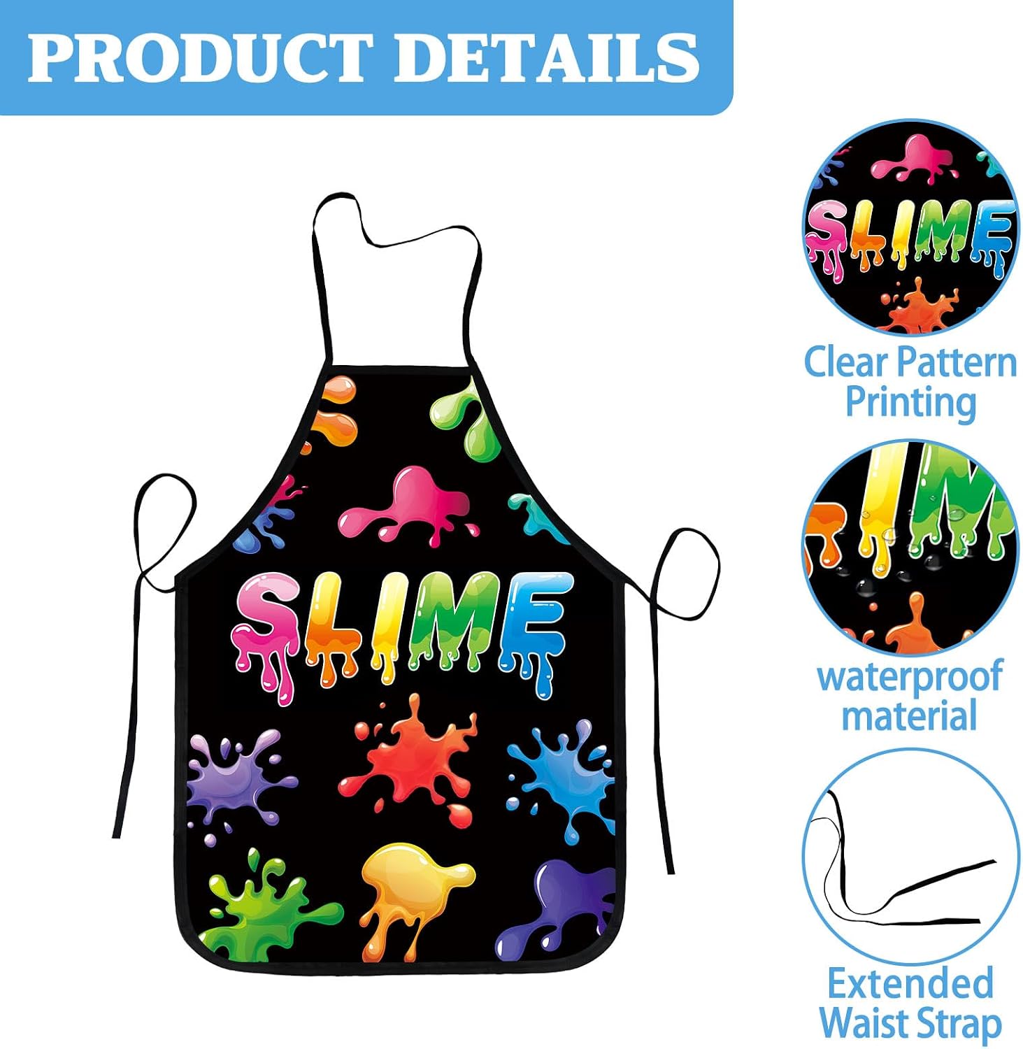 Slime Apron for Kids Ages 2-14, Slime Making Kit Accessories image 3
