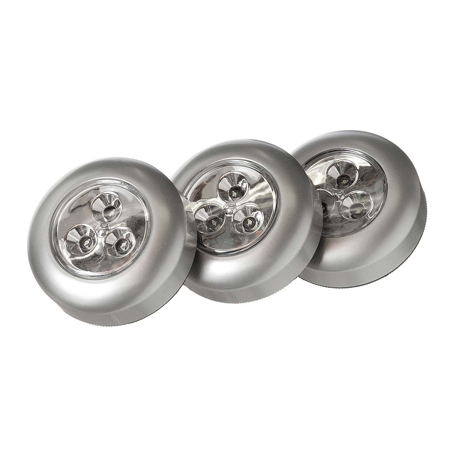 LIGHT IT! by Fulcrum30010-301 Battery Operated Stick-On LED Tap (Pack of 3, Silver)
