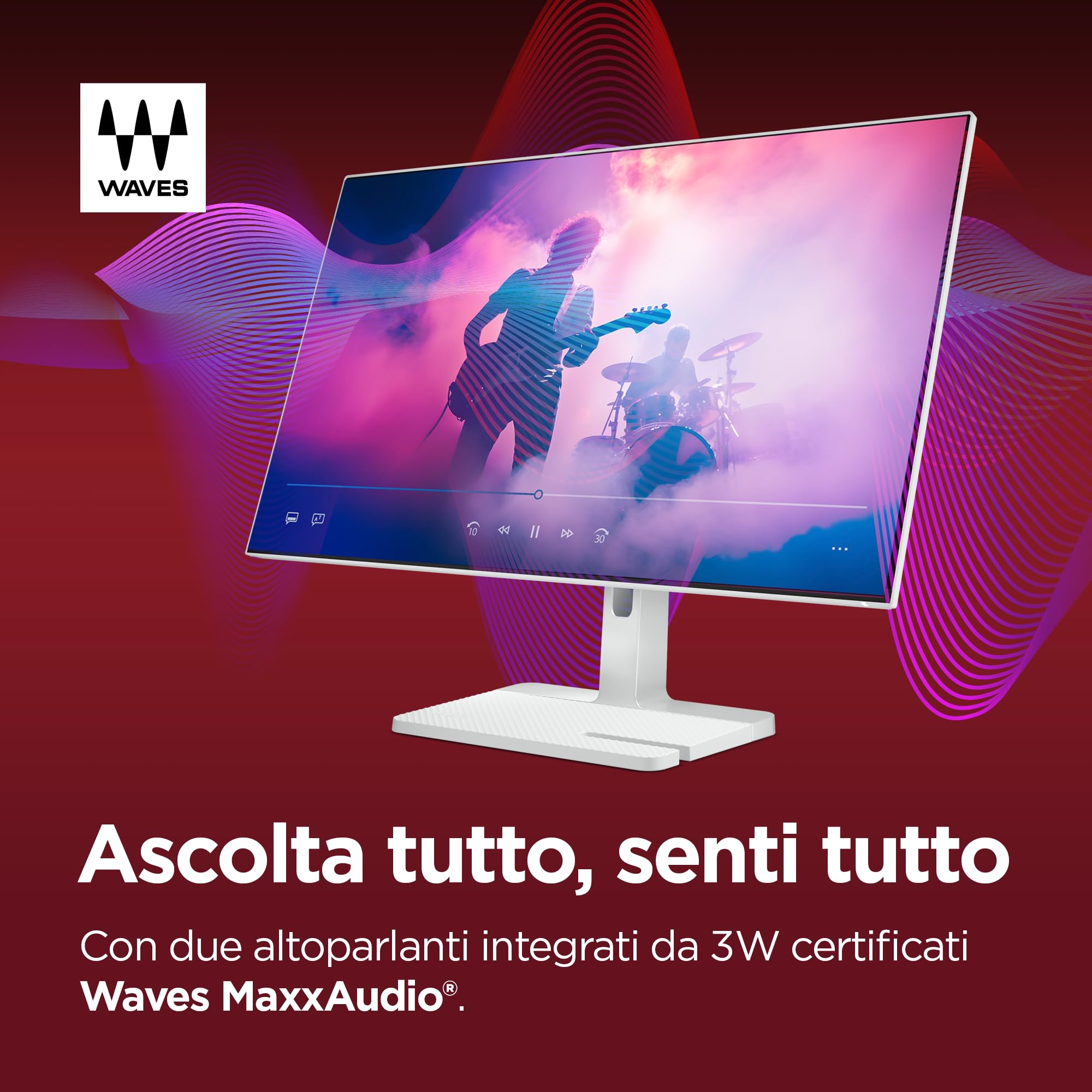 Lenovo L27h-4A Monitor 27" QHD (2560 x 1440), IPS, 1ms MPRT, 100Hz, Regolabile, Porte HDMI 2.1 + DisplayPort 1.4 + USB-C, Cavo USB tipo C incluso - Cloud Grey