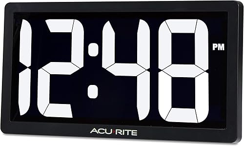 Miniatura 2 de AcuRite 75114M - Reloj digital LED de 10 pulgadas con brillo de atenuación automática, color blanco