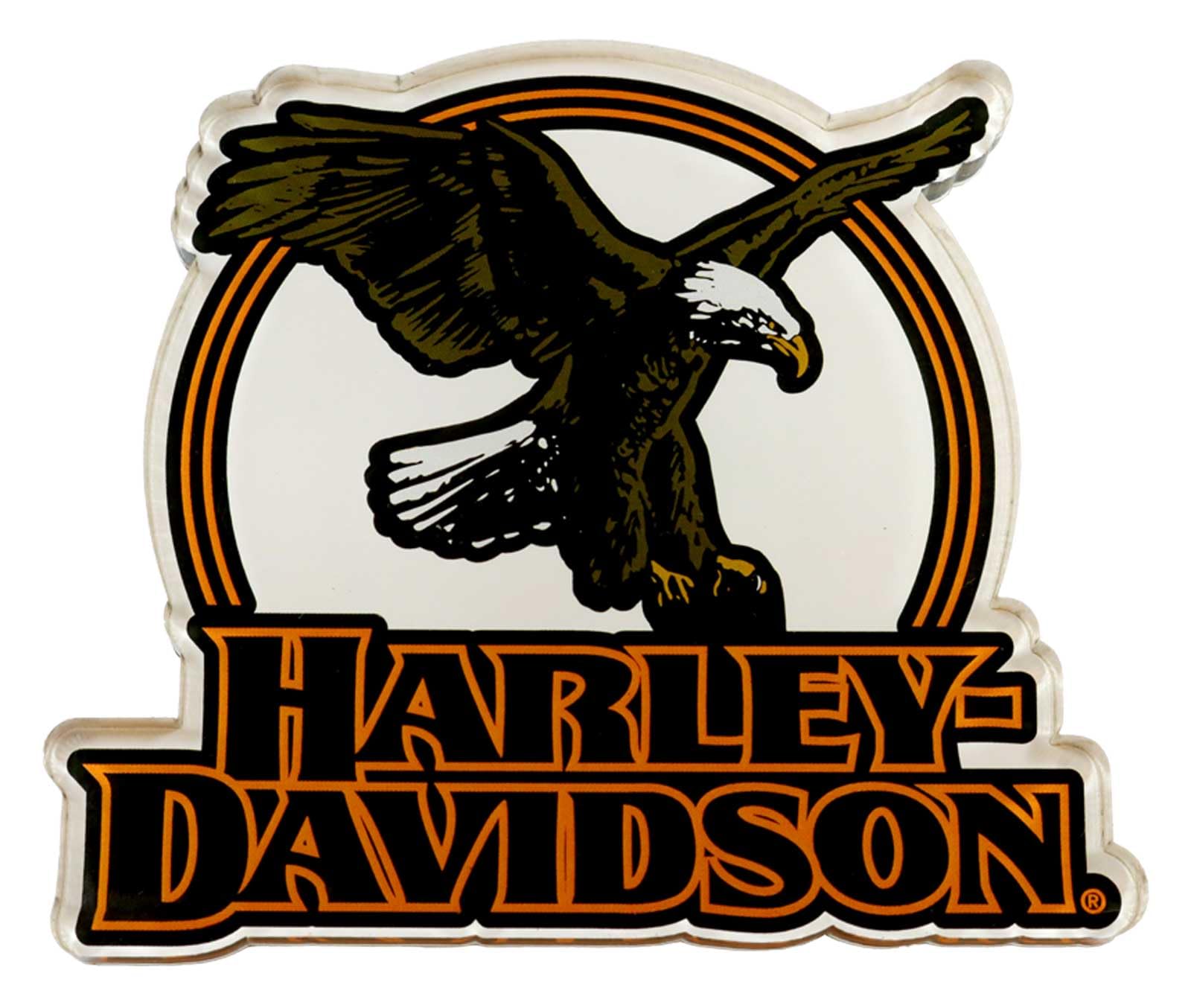 Harley-Davidson Eagle Eye H-D Script Hard Acrylic Magnet - 4 x 3.5 inches
