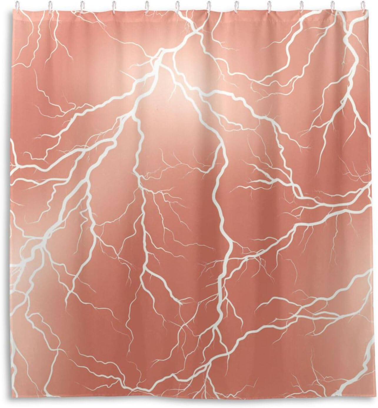 66x72 Inch Water Proof Bath Curtain with Hook Lightning Rose Gold Polyester Cloth Washable Standard Shower Curtain Liners for Full Bathroom
