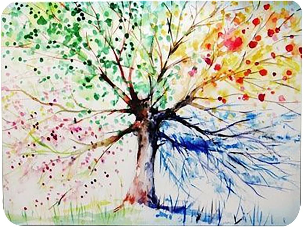 Doormat Four Seasons Spring Tree of Life Spring Summer Fall Winter Blue Pink Orange Green 40x60cm