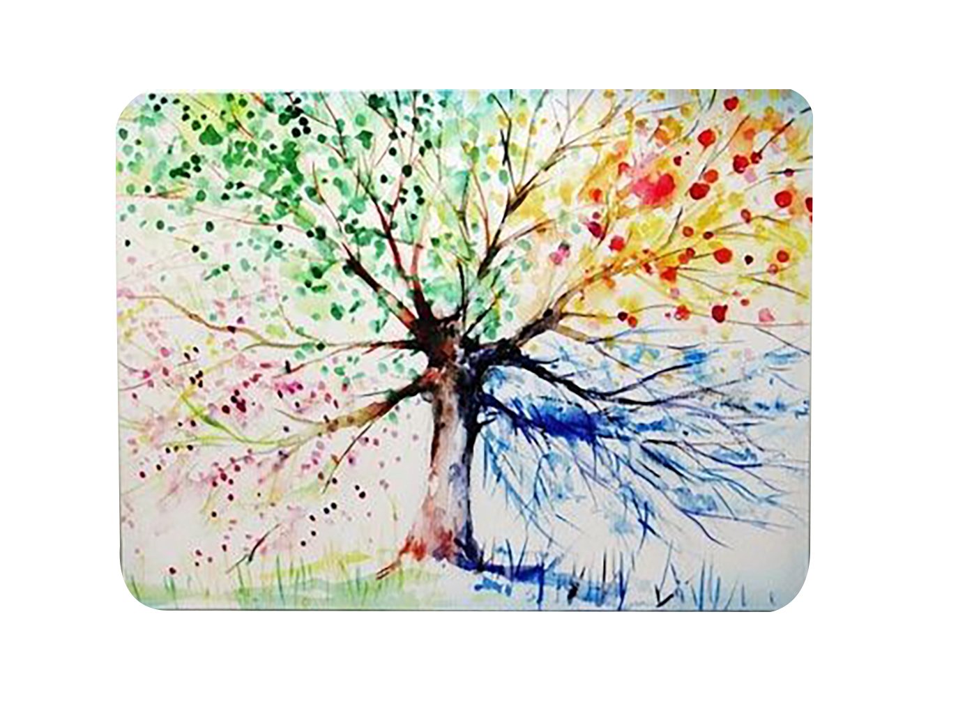 Doormat Four Seasons Spring Tree of Life Spring Summer Fall Winter Blue Pink Orange Green 40x60cm