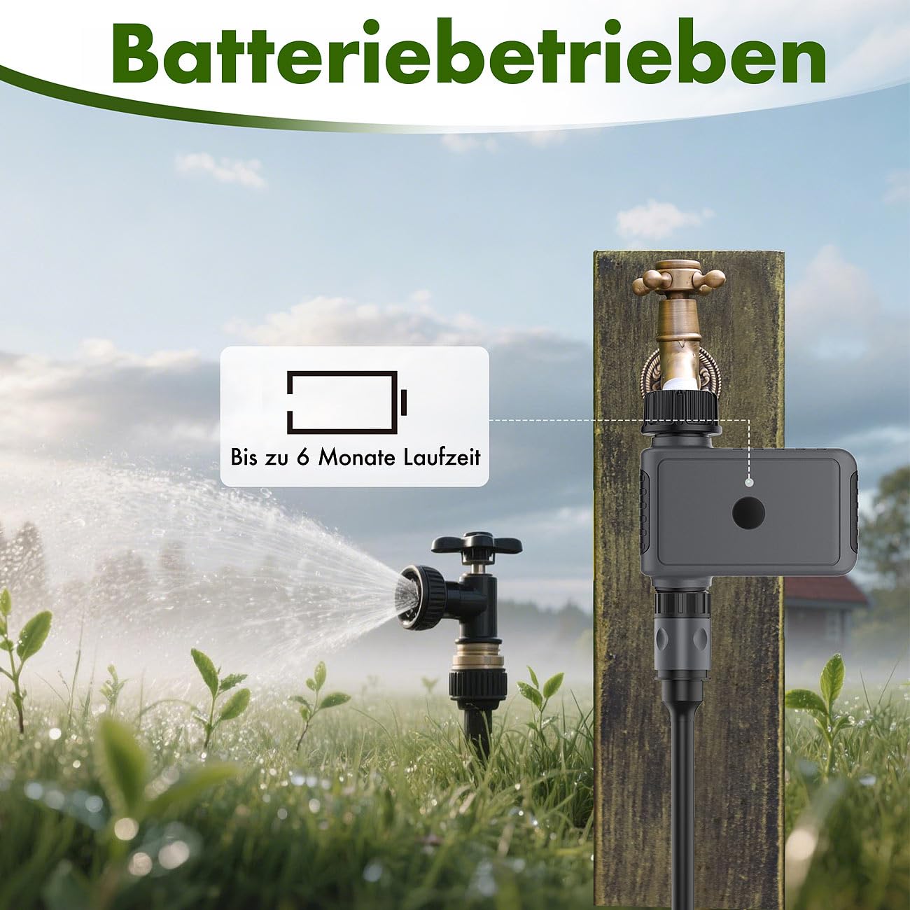Royal Gardineer Bewässerungsgerät: 2er-Set Bewässerungscomputer mit Ventil, Funk-Fernbedienung, IP55 (Wetterfester Bewässerungscomputer, Funk-Bewässerungsautomat)