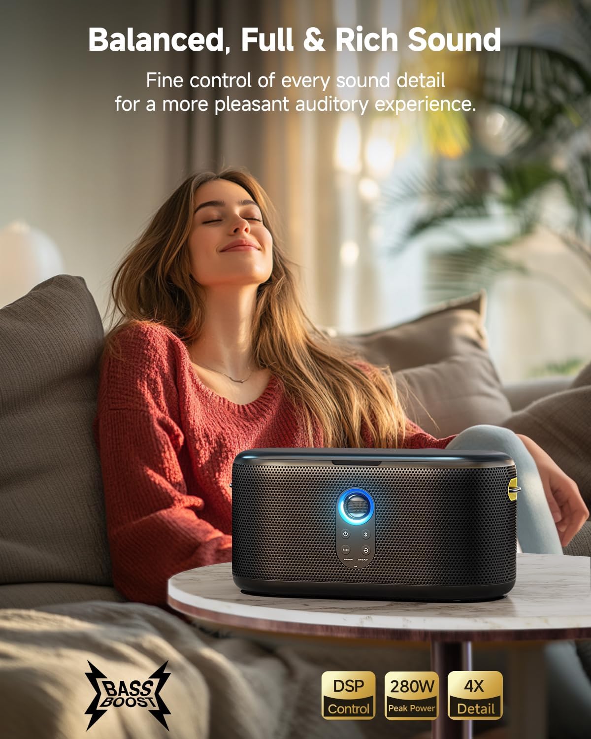 Ikarao Karaoke Machine for Adults, with Lyrics Display, Karaoke System for YouTube, 280W Speaker, Autotune & EQ, Connect to TV, Portable PA System with 2 Wireless Microphones for Home Outdoor Party - Image 3