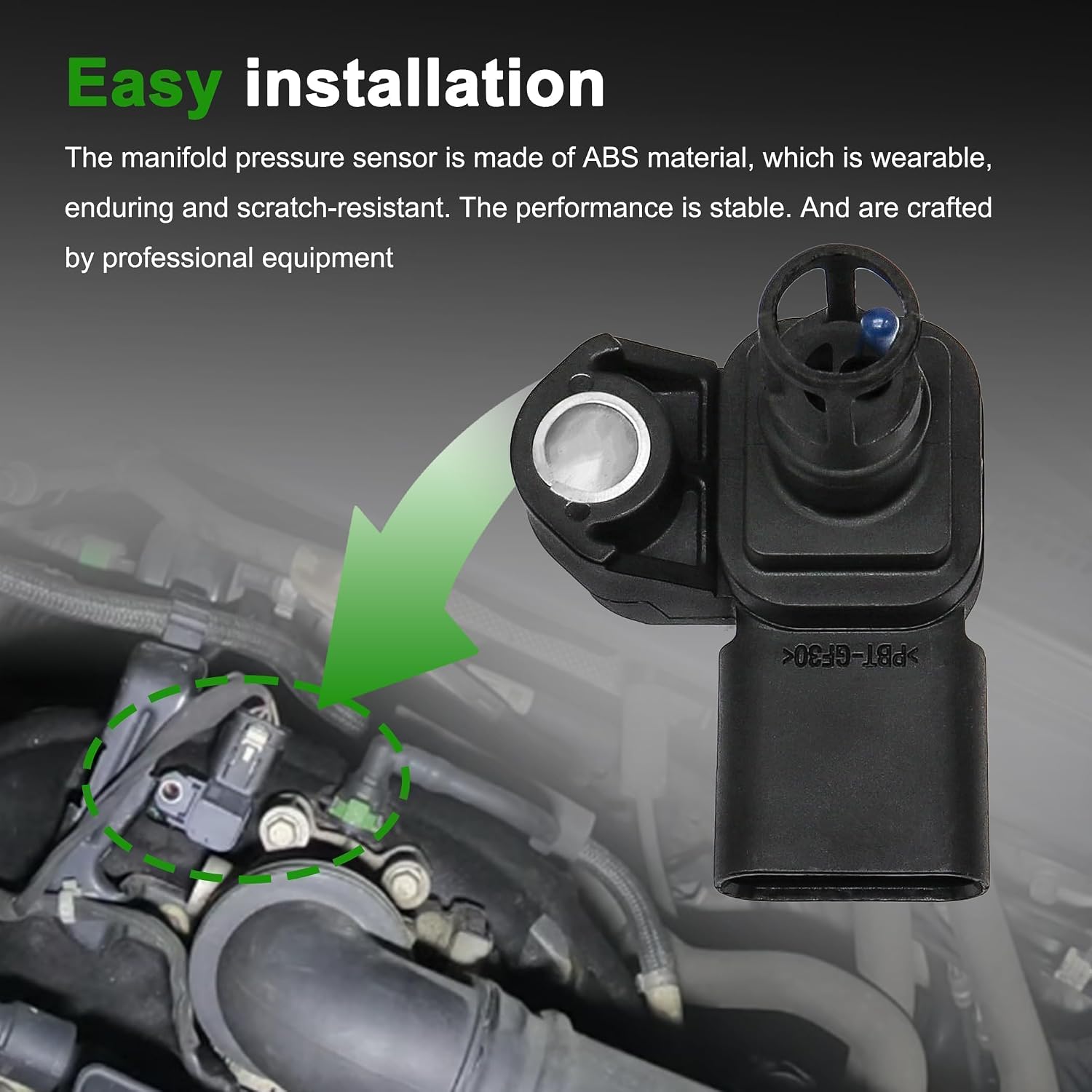 Intake Air Pressure and Temperature Sensor 12681993 Compatible with Chevy Equinox Cruze Malibu Silverado GMC Terrain Sierra Buick Cascada Encore 2016-2022 Replace # 225-1174 12670600 5S15725