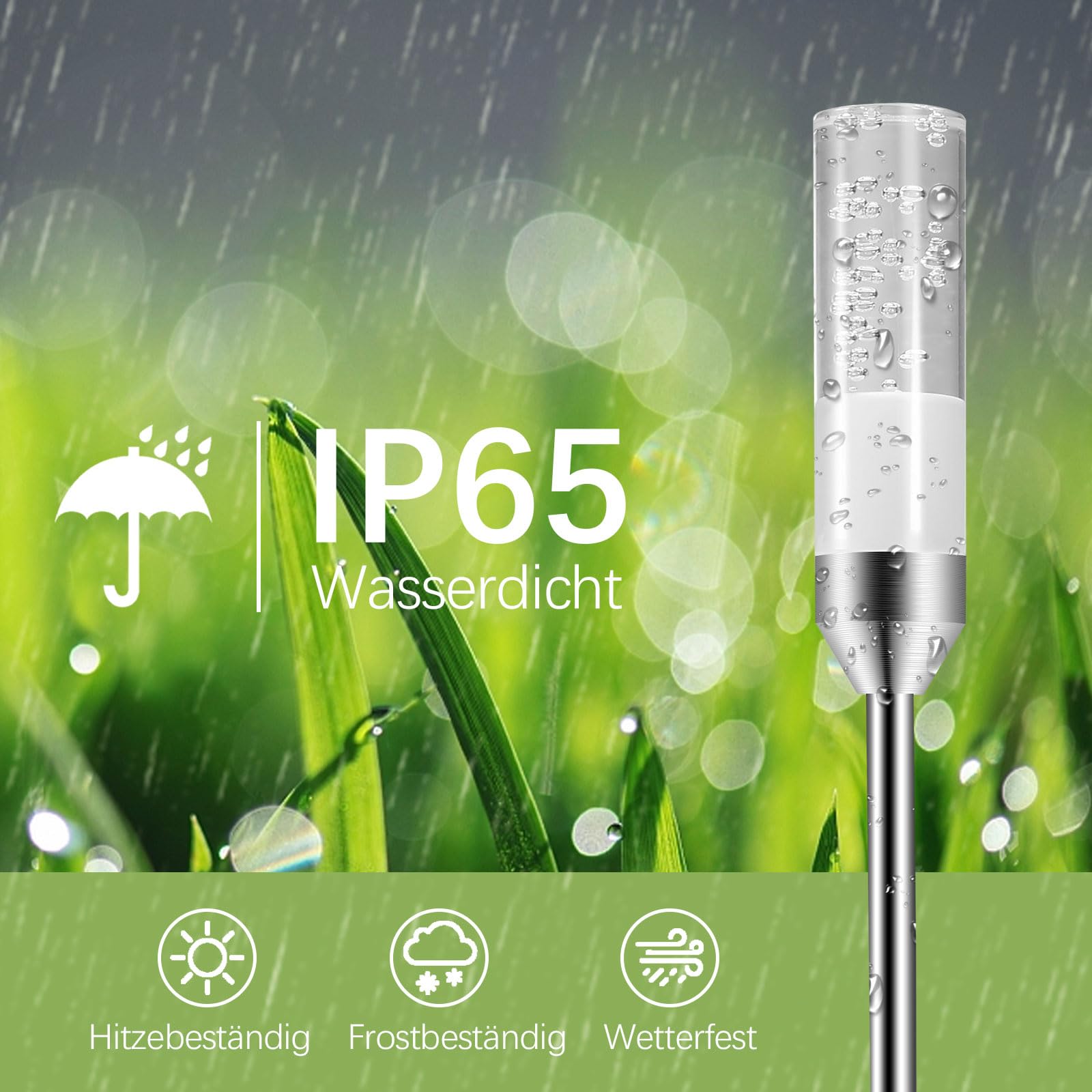 Gartenbeleuchtung 8M LED Gartenleuchte 570LM Luftblasen Leuchtstäbe 2700K Erweiterbar Gartenlampen mit Strom Erdspieß Kabel IP65 Wegleuchte Wegbeleuchtung für Außen Garten Yard 6er Set