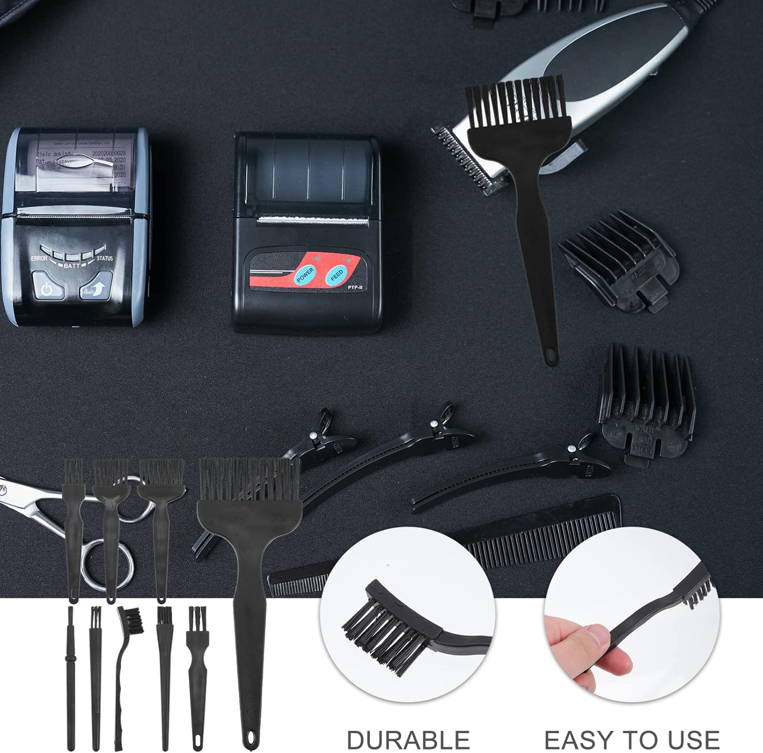 Lurrose Razor Cleaning Brush Set 8 Pcs Electric Shaver Cleaning Brushes for Razor Shaver Clipper Trimmer Non-Slip Handle Portable Grooming Tools for Home and Travel