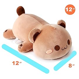 Onsoyours Cute Bear Plush Toy Stuffed Animal Bear Soft Anime Plush Pillow for Kids (Brown Bear, 12)