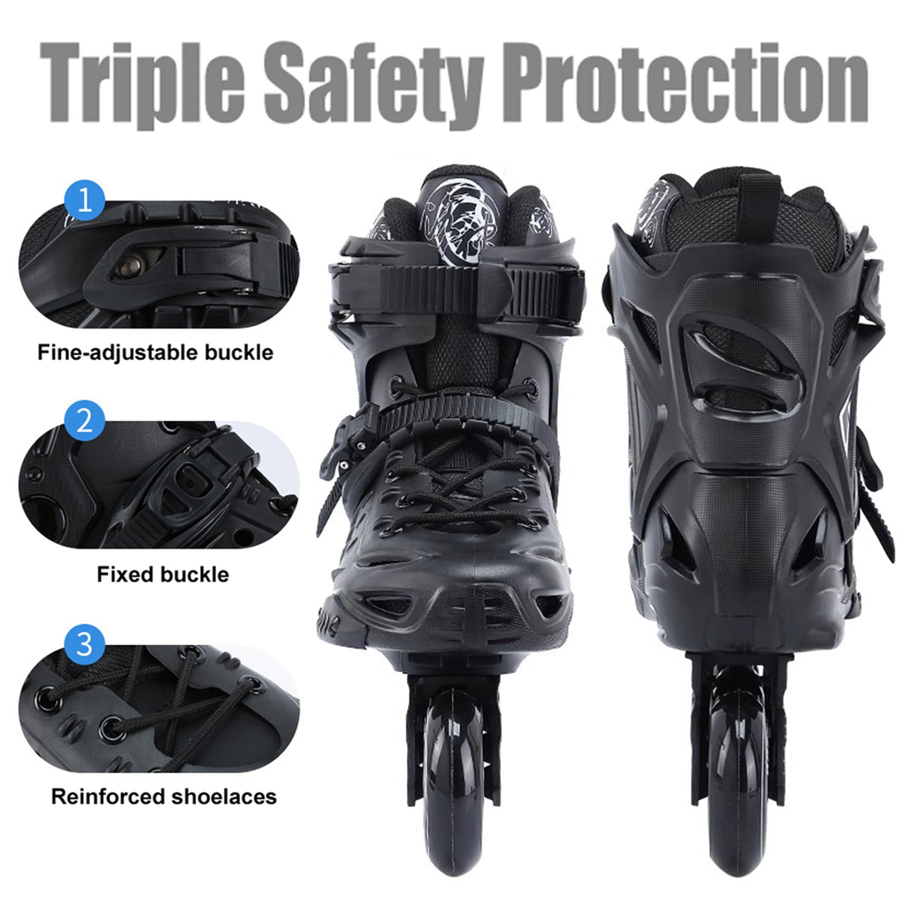 Patines En Linea Adulto, Patines Profesionales para Mujer Y Hombre, Patines 4 Ruedas Adulto De Fitness De Alto Rendimiento para Principiantes, Unisex