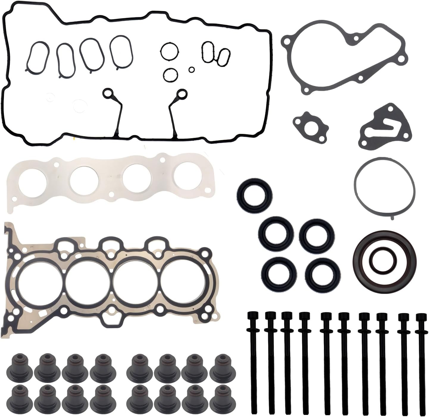 G4NC 2.0L Engine Rebuild Overhaul Kit w/Crankshaft/Timing Chain Kit& Con Rod/Pistons for Kia Sportage Hyundai Sonata Santa Fe Sport 2.0L G4NC Replace 23110-2E501 23510-2E001 23040-2E000